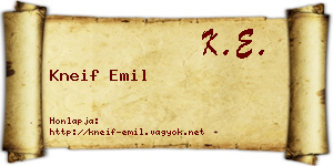 Kneif Emil névjegykártya
